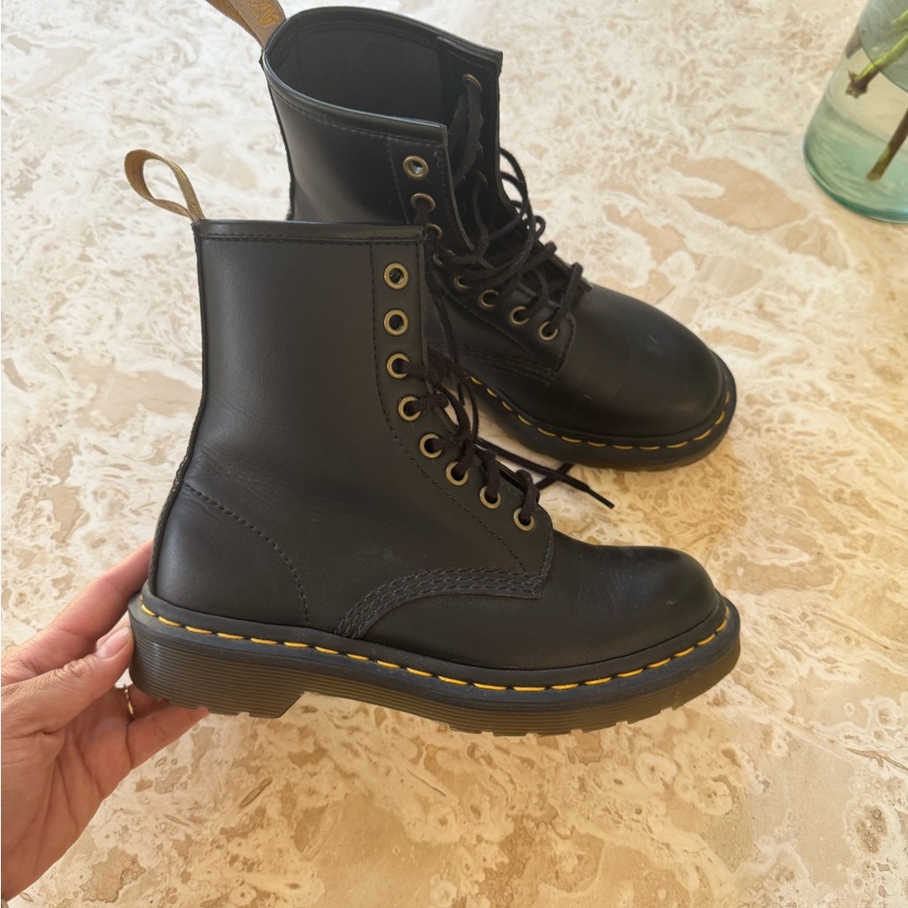 Dr. Martens Black Leather Combat Boots